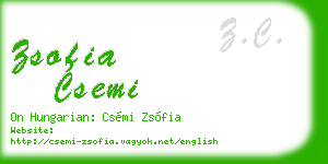 zsofia csemi business card